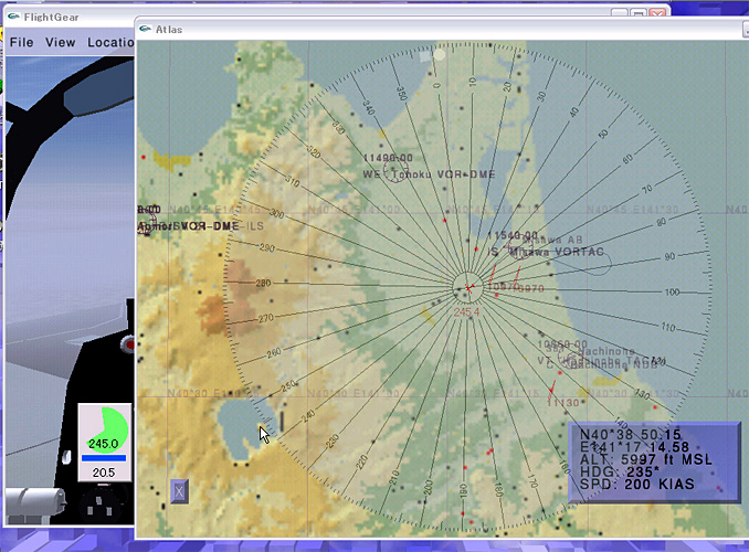 ABUNAI航法のAtlas画面